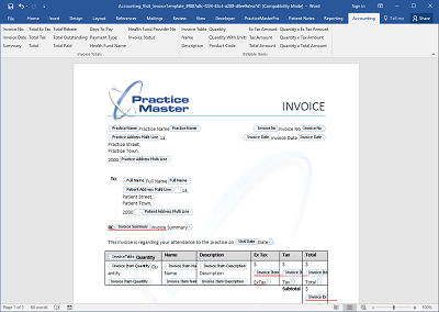 Design professional quality invoices in Word