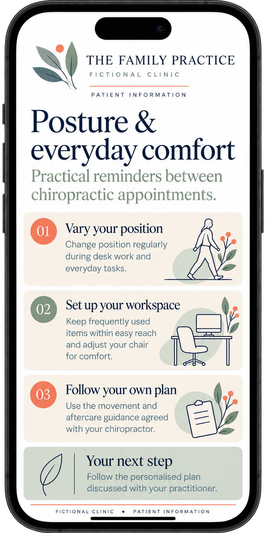 Chiropractic patient information sheet open in Word with the Practice Master add-in