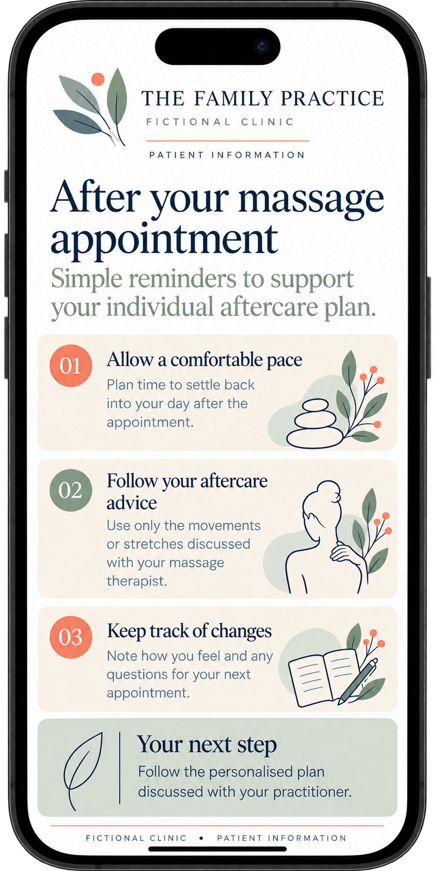 Massage therapy patient information sheet open in Word with the Practice Master add-in