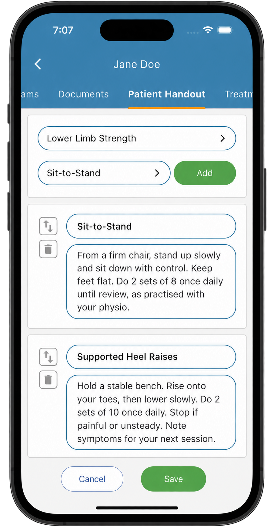 Creating rehabilitation exercise handouts for physiotherapy patients