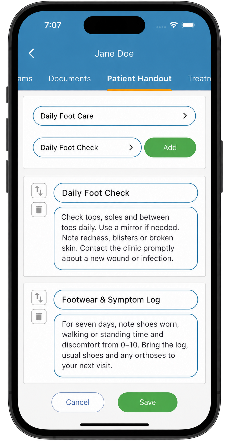 Creating foot care and orthotic advice handouts for podiatry patients